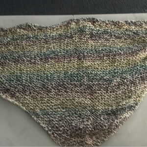Knit Triangle Bandana Scarf in Soft Multicolor Pastels